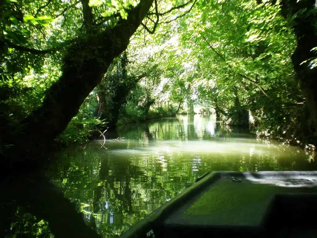 Village de Maillezais et ses canaux, en Vendée